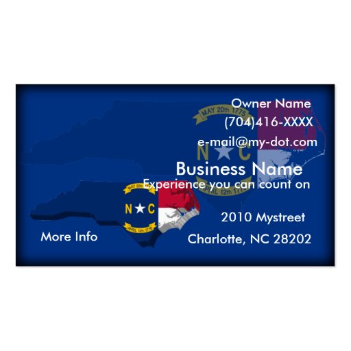 North Carolina Flag Map Business Card (front side)
