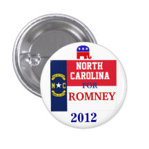 North Carolina  for Romney 2012 Buttons