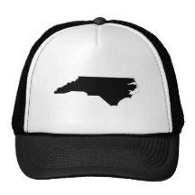 North Carolina in Black and White Mesh Hats