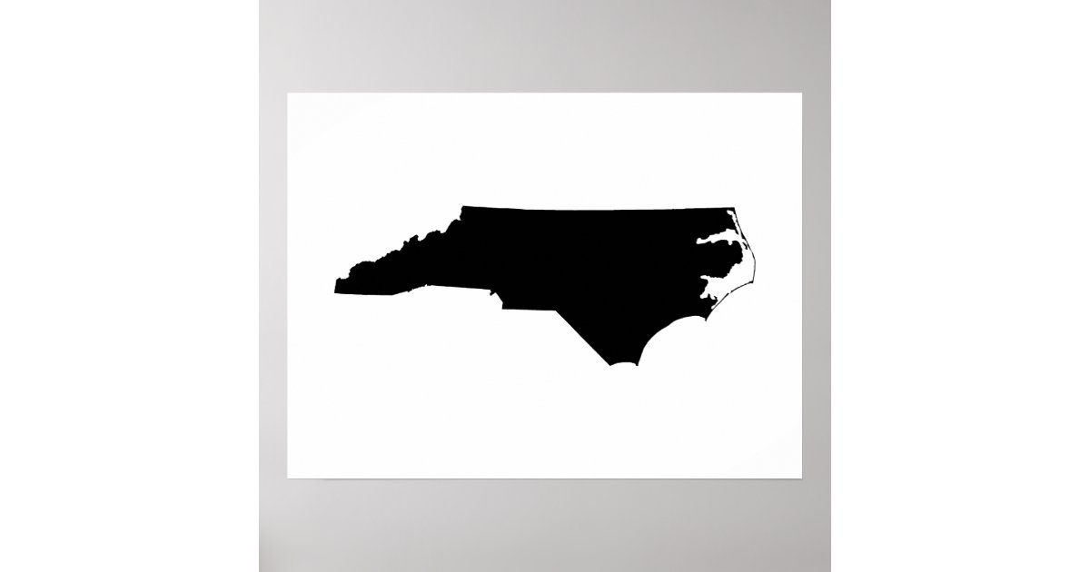 North Carolina in Black and White Poster | Zazzle