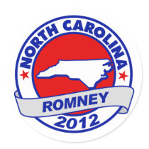 North Carolina Mitt Romney Round Stickers