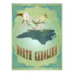 North Carolina Modern Vintage State Map – Green Post Card