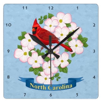 North Carolina State Cardinal Bird Dogwood Flower