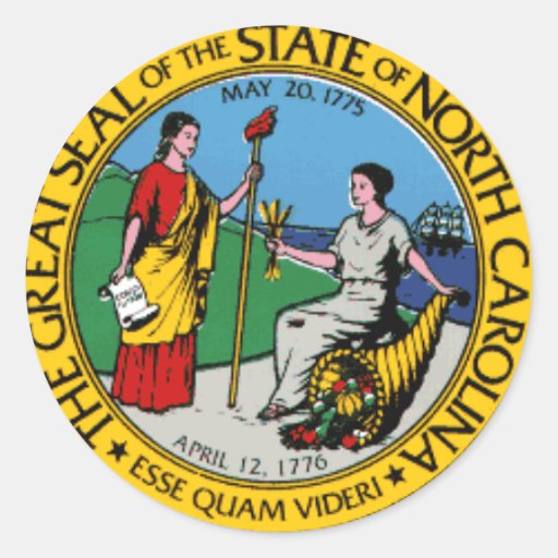 North Carolina State Seal Stickers | Zazzle