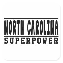 North Carolina Superpower Designs Square Sticker
