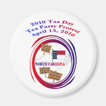 North Carolina Tax Day Tea Party Protest Refrigerator Magnet