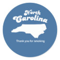 North Carolina - Thank you for smoking T-shirt stickers