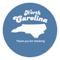 North Carolina - Thank you for smoking T-shirt stickers