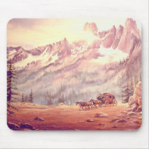 NORTH CASCADES STAGECOACH by SHARON SHARPE mousepads