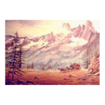 NORTH CASCADES STAGECOACH by SHARON SHARPE posters