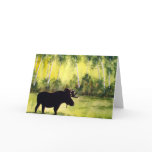 North Country Moose Blank Greeting Card