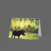 North Country Moose Blank Greeting Card
