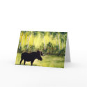 North Country Moose Blank Greeting Card