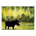 North Country Moose Blank Greeting Card