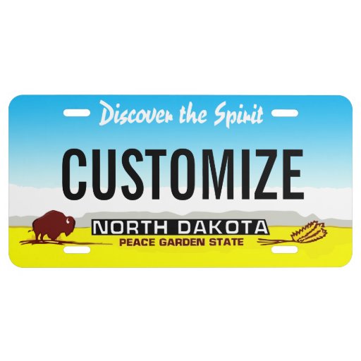 North Dakota Custom License Plate Zazzle