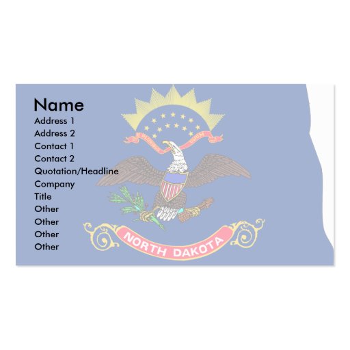 North Dakota Flag Map Business Card Template