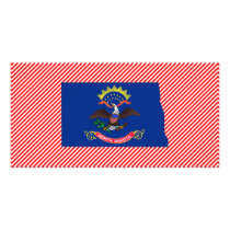 North Dakota Flag Map photo cards