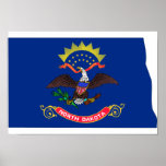 North Dakota Flag Map Poster