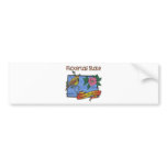 North Dakota Flickertail State Meadowlark Rose Bumper Stickers