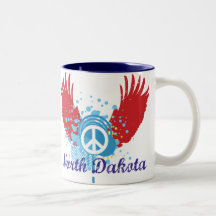 North Dakota Peace Sign Coffee Mugs