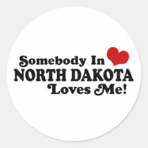 North Dakota Round Sticker