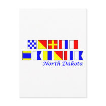 North Dakota spelled in nautical flag alphabet Postcards
