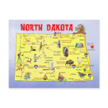 North Dakota State Map Post Card