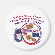 North Dakota Tax Day Tea Party Protest Magnets