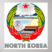 North Korea Coat of Arms Poster
