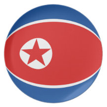 North Korea Fisheye Flag Plate