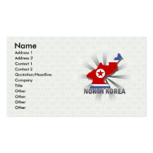 North Korea Flag Map 2.0 Business Card