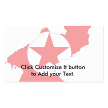 North Korea flag map Business Card