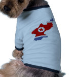 North Korea Flag Map full size Doggie T Shirt