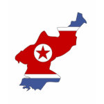 North Korea Flag Map full size T-shirt
