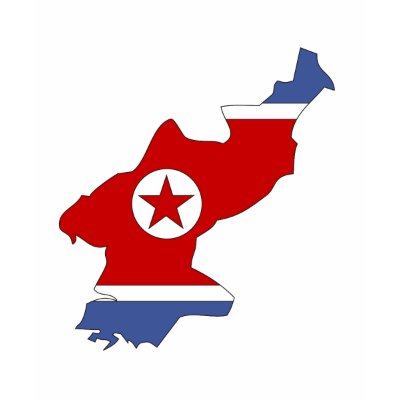 North Korea Flag Map full size