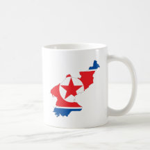North Korea flag map Mug