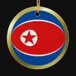 North Korea Fisheye Flag Ornament