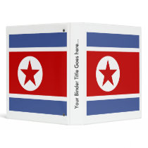 North Korea High quality Flag 3 Ring Binder