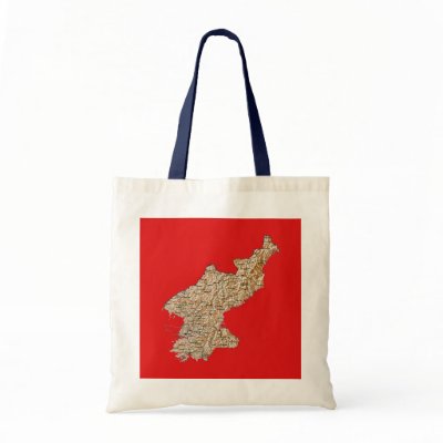 north korea map. North Korea Map Bag by