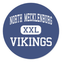 North Mecklenburg - Vikings - High - Charlotte Round Stickers