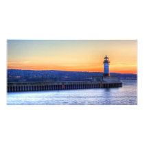 North Pier and Lighthouse Custom Photo Card