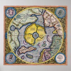North Pole Map 1595 Posters