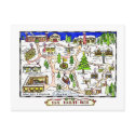 North Pole Map Christmas Postcard by paintandink North Pole Map Christmas Postcard