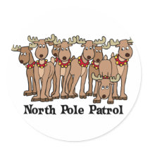 North Pole Patrol Round Sticker