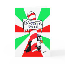 North Pole Penguin Greeting Card