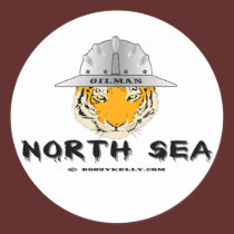 North Sea Tiger, Oil Field Sticker by boozykelly North Sea Tiger, Oil Field Sticker