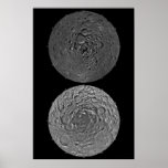 North &amp; South Pole Region of the Moon 24x36 (35x52 Posters