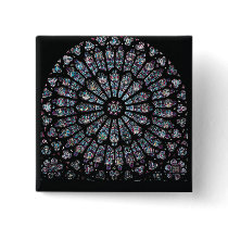North transept rose window pinback button
