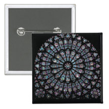 North transept rose window pinback button