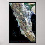 Northern Baja California, Mexico satellite poster 